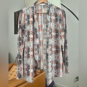 Lush Open Front Patterned Blazer